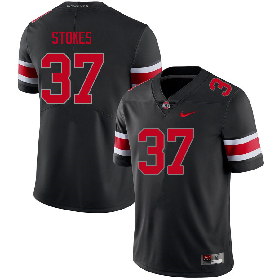 Men #37 Kye Stokes Ohio State Buckeyes College Football Jerseys Sale-Blackout
